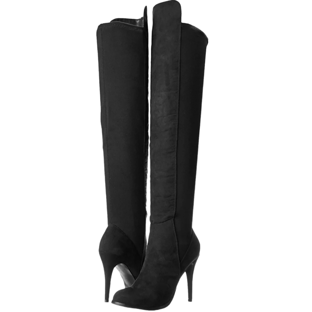 Diba Girl Over the Knee Vegan Cloth Boots Black sz 38 US 7.5
